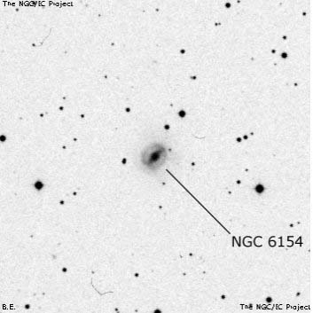 Negativní snímek oblohy NGC 6154