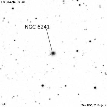 Negativní snímek oblohy NGC 6241