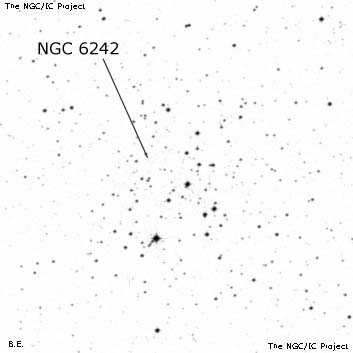 Negativní snímek oblohy NGC 6242