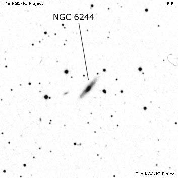 Negativní snímek oblohy NGC 6244