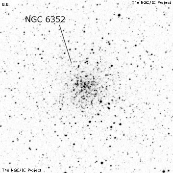 Negativní snímek oblohy NGC 6352