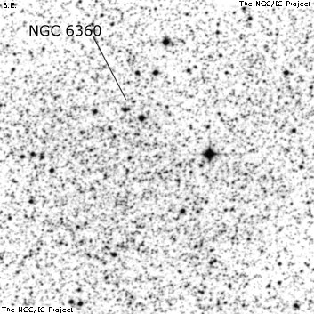 Negativní snímek oblohy NGC 6360