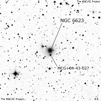 Negativní snímek oblohy NGC 6623