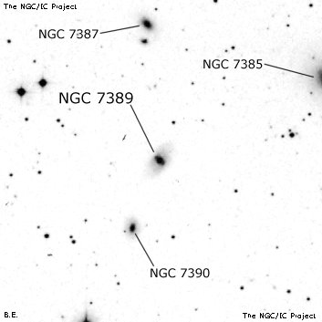 Negativní snímek oblohy NGC 7389