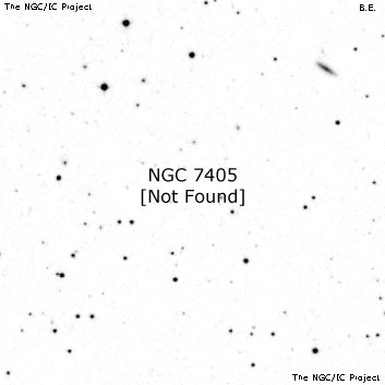 Negativní snímek oblohy NGC 7405