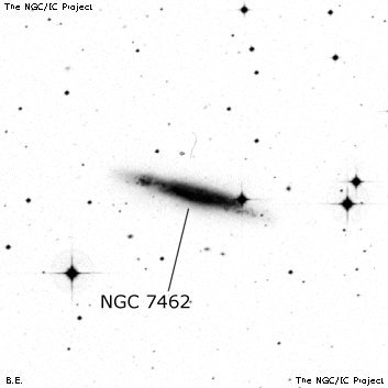 Negativní snímek oblohy NGC 7462