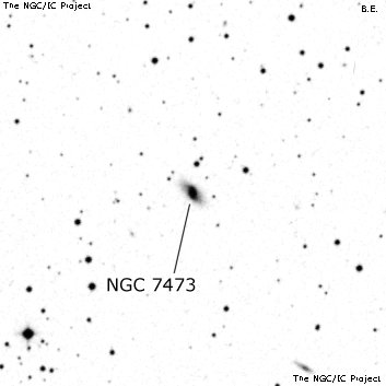 Negativní snímek oblohy NGC 7473