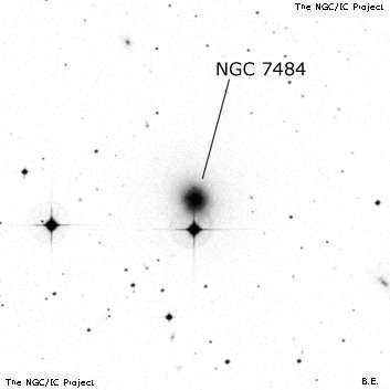 Negativní snímek oblohy NGC 7484