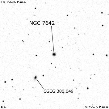 Negativní snímek oblohy NGC 7642