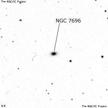 Negativní snímek oblohy NGC 7696