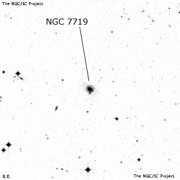 Negativní snímek oblohy NGC 7719