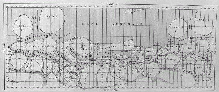 Nová mapa od Schiaparelli z roku 1877