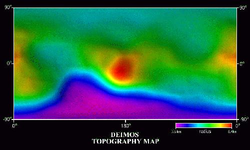 Topografická mapa Deimosu