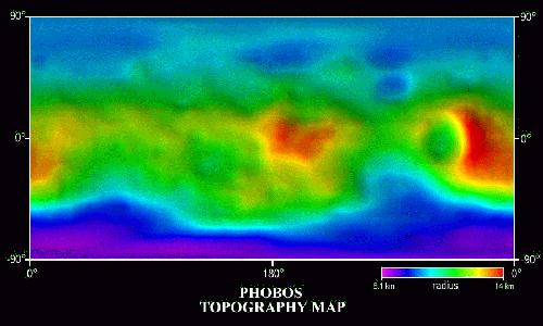 Topografická mapa Deimosu