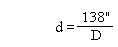 vzorec d=138/D
