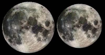 Měsíc v perigeu a apogeu a viditelná změna úhlového průměru.